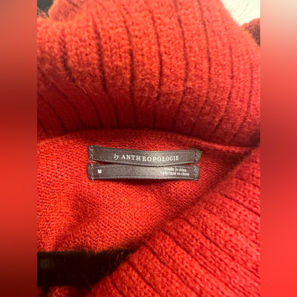 Anthropologie BUNDLE Orange and Grey Turtleneck Sweaters Size Medium - Picture 3 of 13
